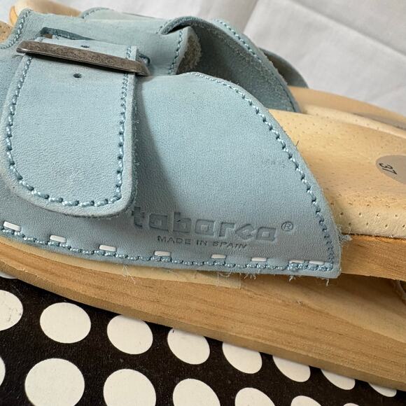 Tabarca Blue Leather Spring Sandals Made in Spain Size 37 - Picture 4 of 6